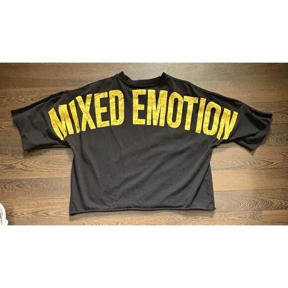 Mixed Emotion Cropped "Trapped" Tee Men's Streetwear High-Quality Boxy Fit Black - Picture 3 of 8